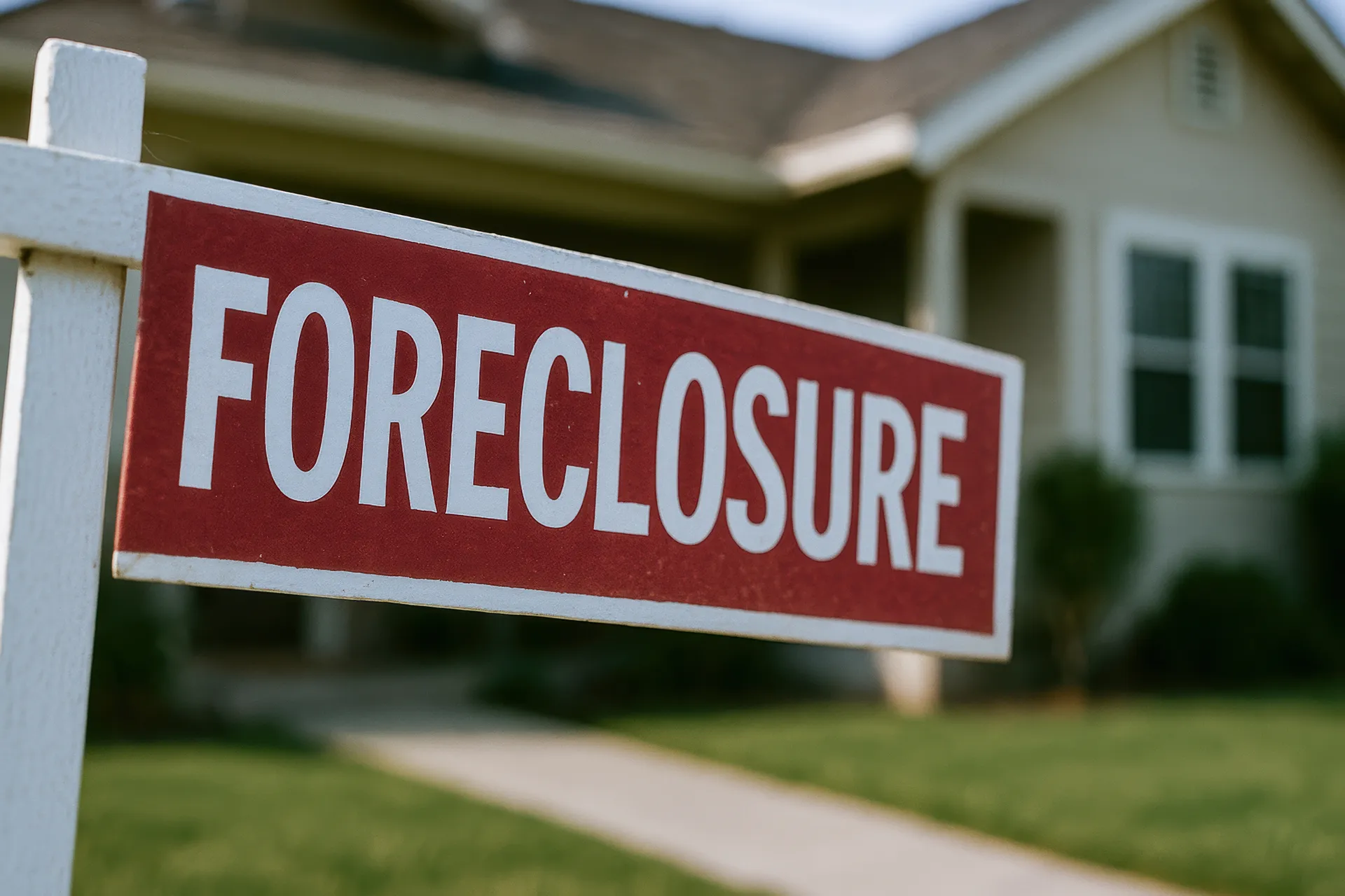 Foreclosure yard sign